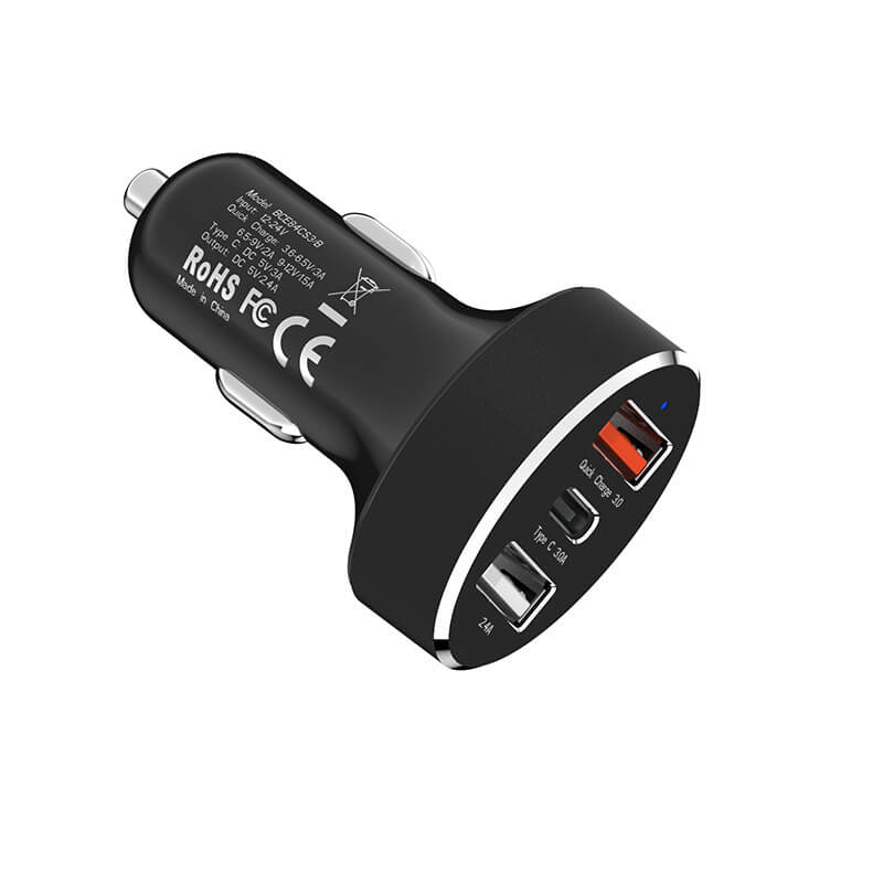 3 Ports Quick Charge 3.0 USB C Car Charger 1