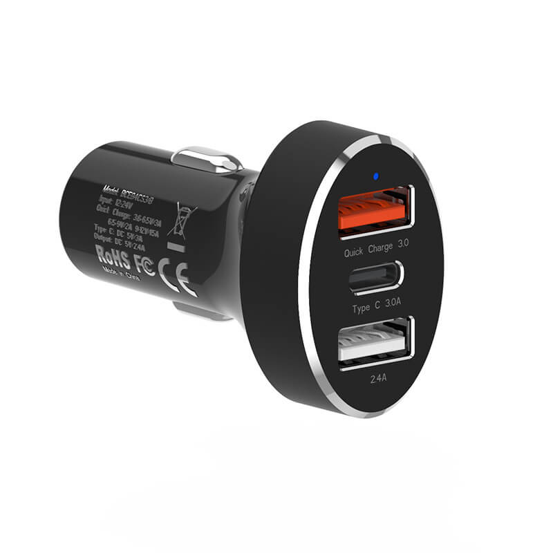 3 Ports Quick Charge 3.0 USB C Car Charger 1