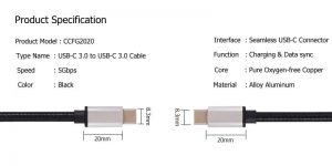 USB C to USB C Cable CCFG2020