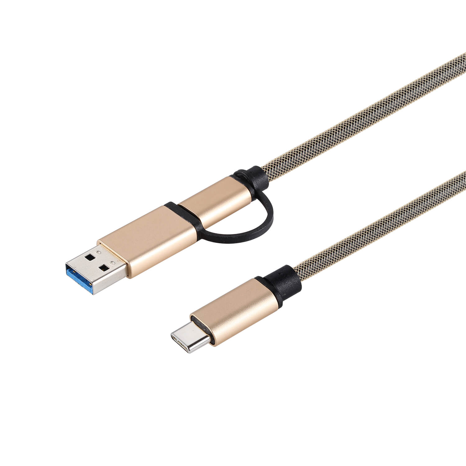 USB C to USB C USB A Cable Gold