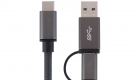 USB C to USB C USB A Cable Gray 3