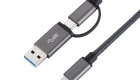 USB C to USB C USB A Cable Gray 4